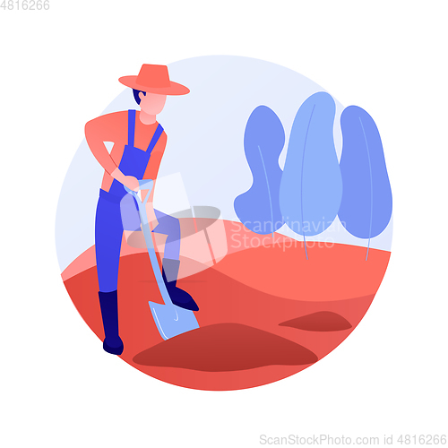 Image of Cultivating the soil abstract concept vector illustration.