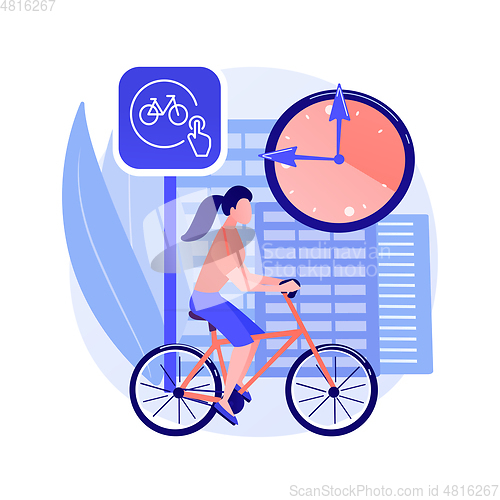 Image of Bike sharing abstract concept vector illustration.