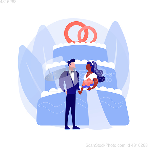 Image of Mixed marriage abstract concept vector illustration.