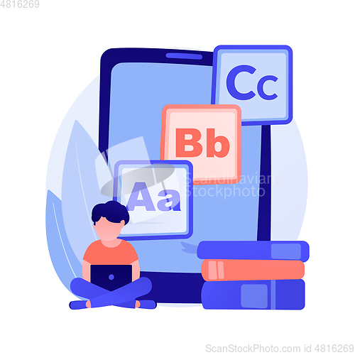 Image of Kids digital content abstract concept vector illustration.