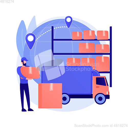 Image of Transit warehouse abstract concept vector illustration.