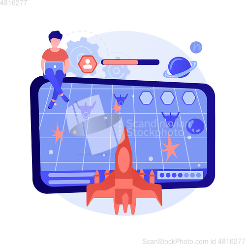 Image of Action game abstract concept vector illustration.