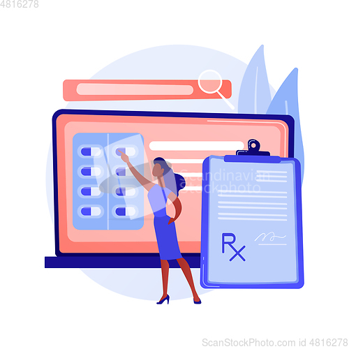 Image of Online prescription system abstract concept vector illustration.