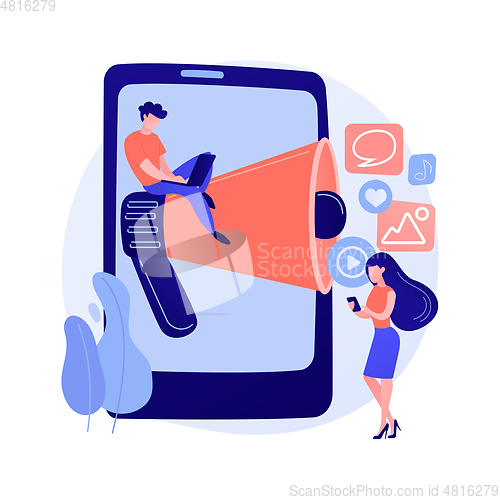 Image of Social media news and tips abstract concept vector illustration.