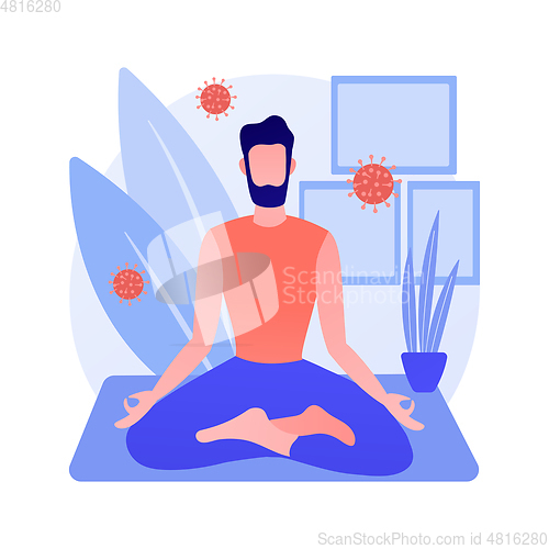 Image of Self isolation abstract concept vector illustration.