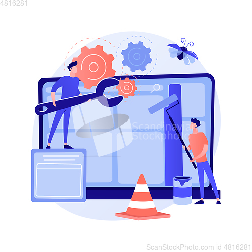 Image of Website maintenance abstract concept vector illustration.