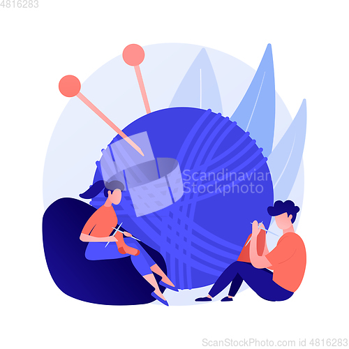 Image of Learn how to knit abstract concept vector illustration.