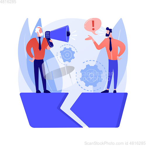 Image of Communication gap abstract concept vector illustration.