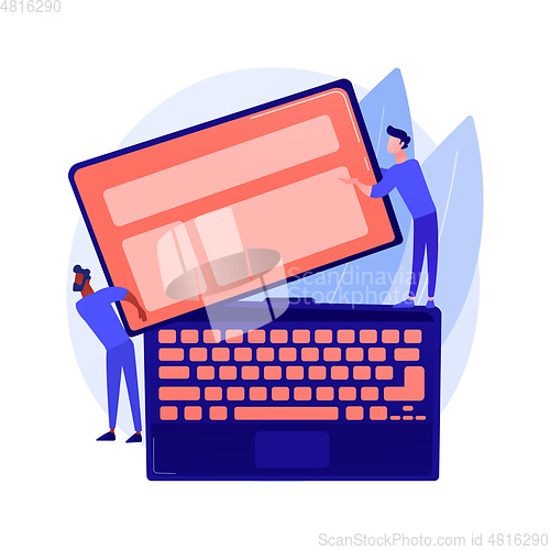 Image of Detachable device technology abstract concept vector illustration.