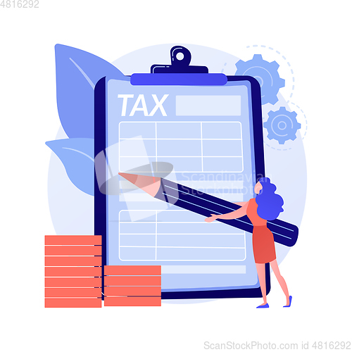 Image of Taxes calculation vector concept metaphor