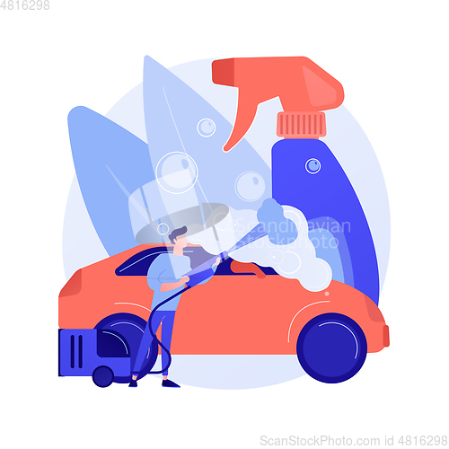 Image of Car wash service abstract concept vector illustration.