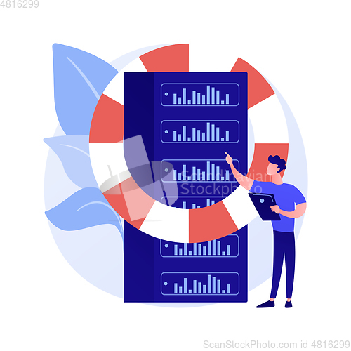 Image of Backup server abstract concept vector illustration.