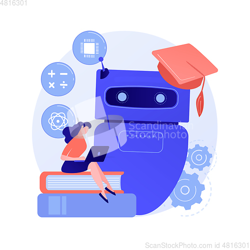 Image of Chatbot self learning abstract concept vector illustration.