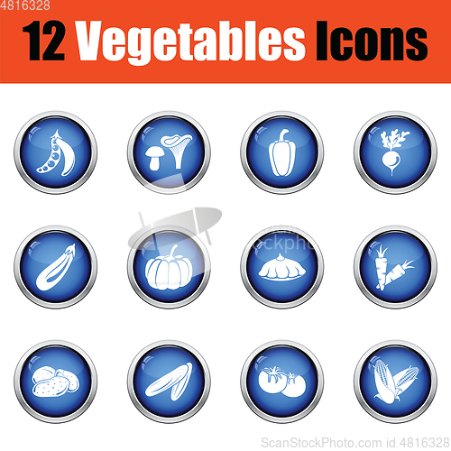 Image of Vegetables icon set. 