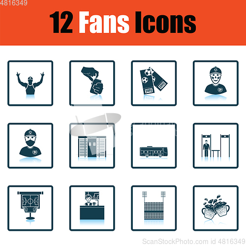 Image of Set of soccer fans icons