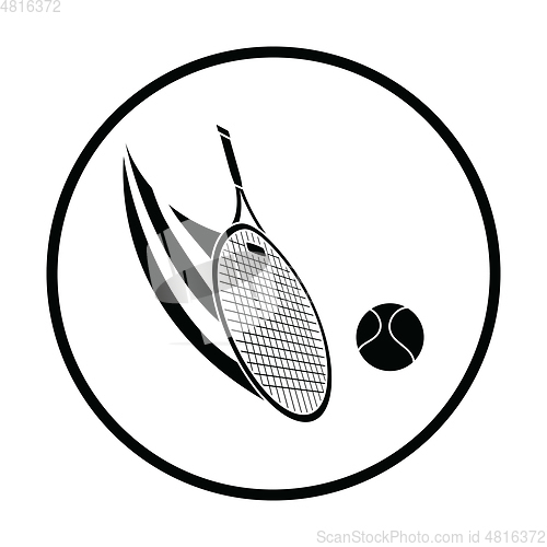 Image of Tennis racket hitting a ball icon