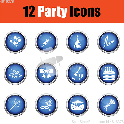 Image of Set of celebration icons. 