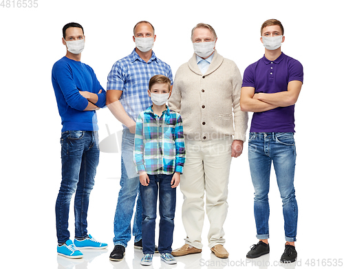 Image of group of men and boy in medical masks