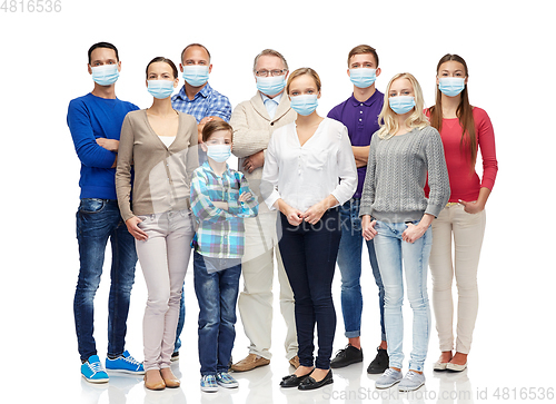 Image of group of people of different age in medical masks