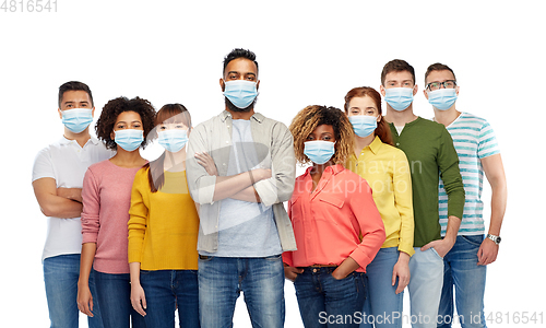 Image of people in medical masks for protection from virus