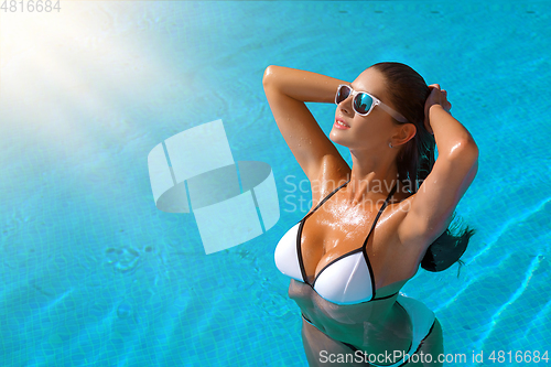 Image of beautiful girl in bikini