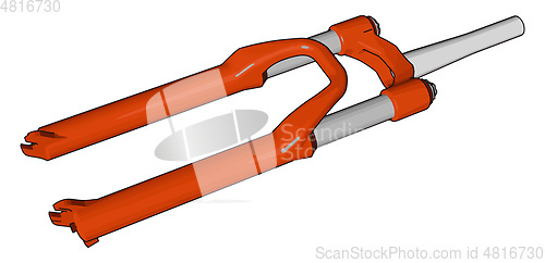 Image of Grey and orange bike rake vector illustration on white backgroun