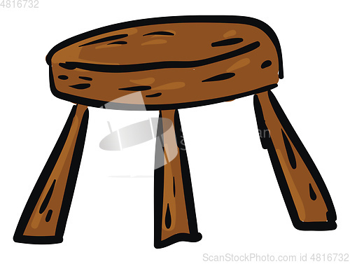Image of Clipart of a round-shaped brown stool vector or color illustrati