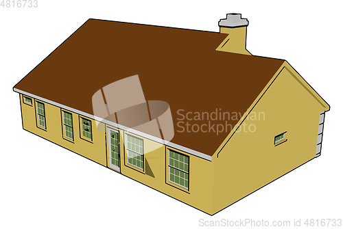 Image of Chimney house vector or color illustration