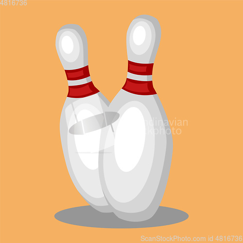 Image of Bowling pins vector color illustration.