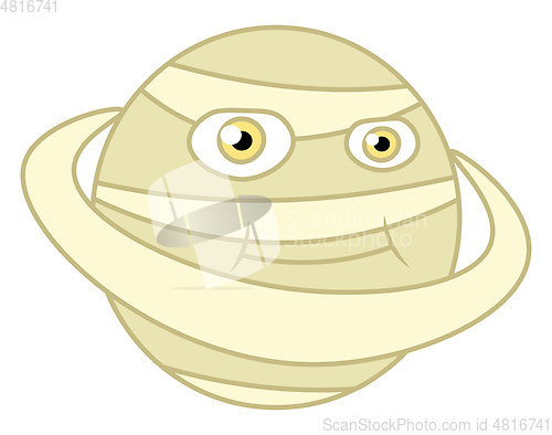 Image of Planet Saturn with ring vector or color illustration