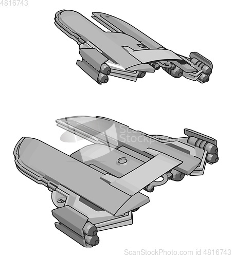 Image of Galaxy cruisers vector illustration on white background