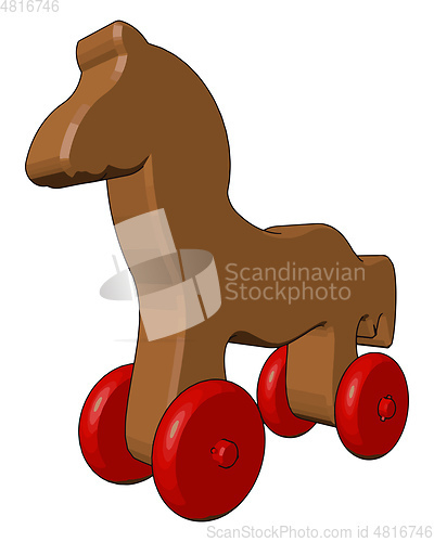 Image of A wooden toy vector or color illustration