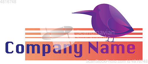 Image of Chubby purple bird logo vector illustration on a white backgroun