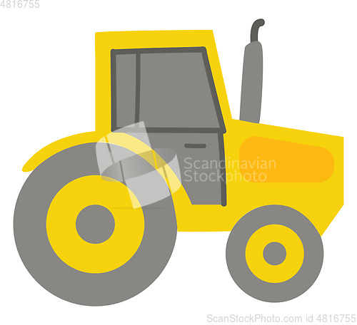Image of Yellow tractor illustration color vector on white background