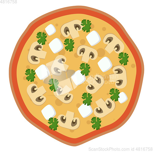 Image of Feta and mushroom pizza Print