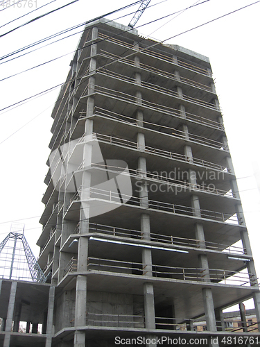 Image of construction of multistory modern house
