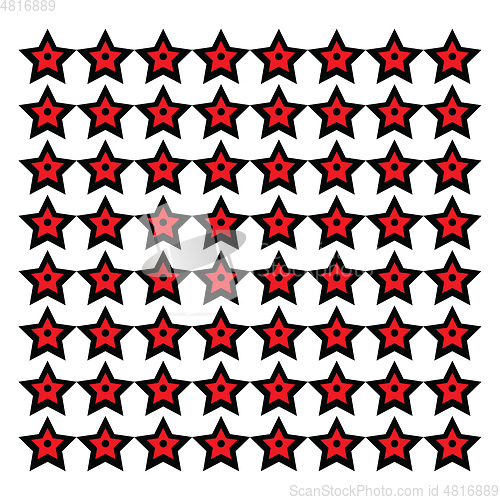 Image of Stars arranged in a sequence vector or color illustration