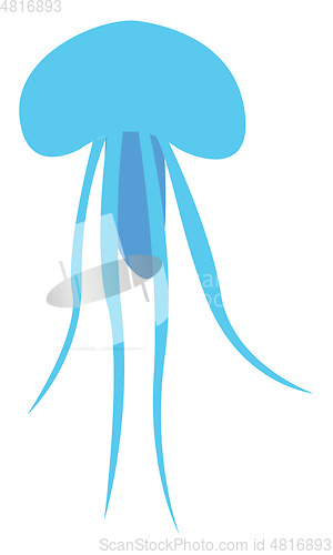 Image of Jellyfish under water vector or color illustration