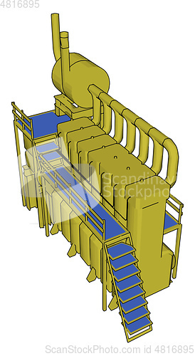 Image of Mechanical device machine vector or color illustration