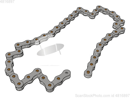 Image of A motorcycle chain vector or color illustration