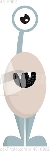 Image of Cartoon one-eyed funny monster vector or color illustration