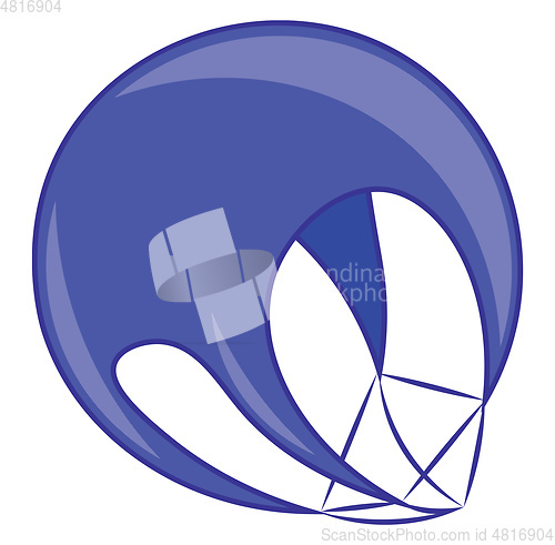 Image of A blue floated parachute that has no passengers vector color dra