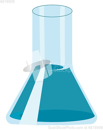 Image of A Conical flask for scientific experiment vector or color illust