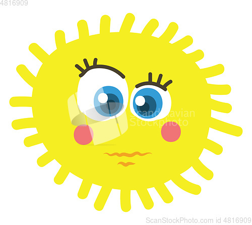 Image of A bright yellow sun vector or color illustration