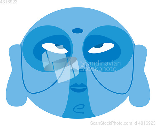 Image of Clipart of a blue color face used for tribal religious practices