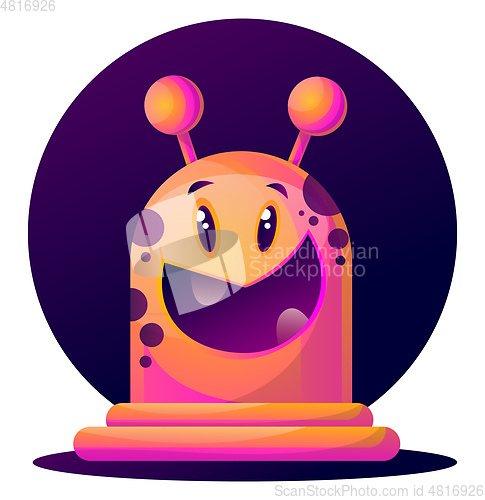 Image of Happy cartoon pink monster vector illustartion on white backgrou