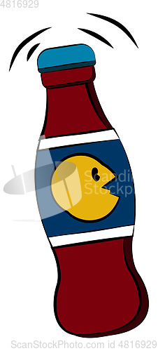 Image of Cola drink bottle with cap vector or color illustration