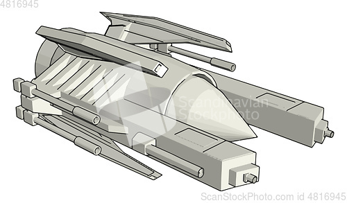 Image of Sci-fi galaxy battle cruiser vector illustration on white backgr