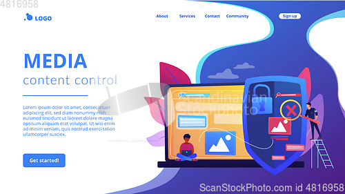 Image of Media content control concept landing page