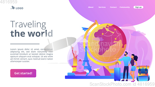 Image of Traveling the world concept landing page